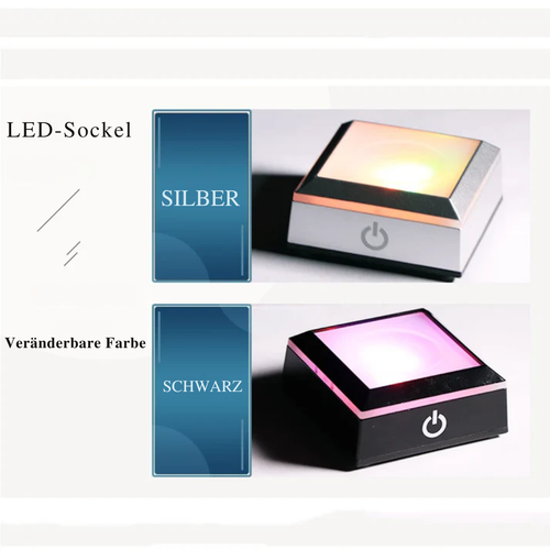 Personlig krystallkule med kjæledyrbilde & LED-base Skanto