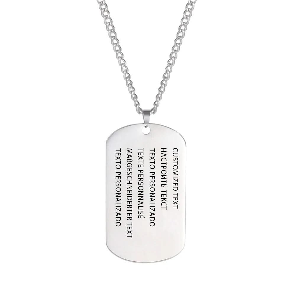 Skanto | Rustfritt Stål Hundebånd med Gravering for Menn