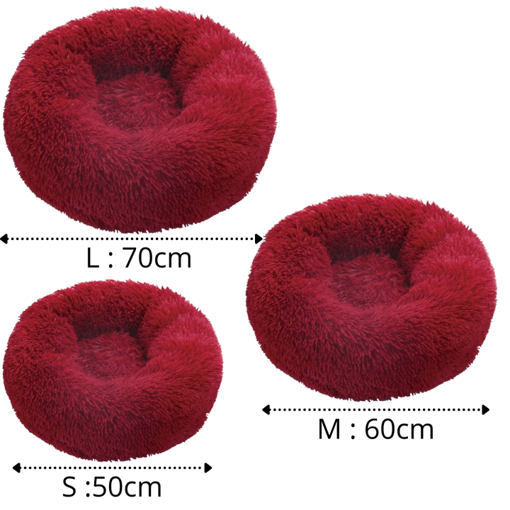 Smultring kjæledyrseng i fluffy plysj