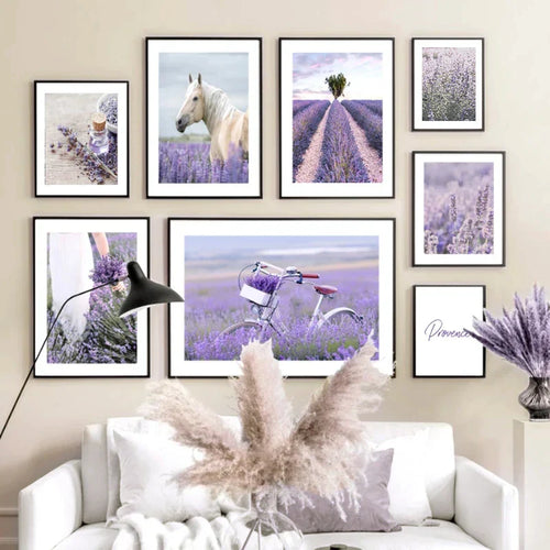 Provence Landskap Purpur Lavendel Bilder av rolig vegkunst Fine Art lerretsutskrifter Galleri veggbilder for stue Kunst Dekor | Skanto