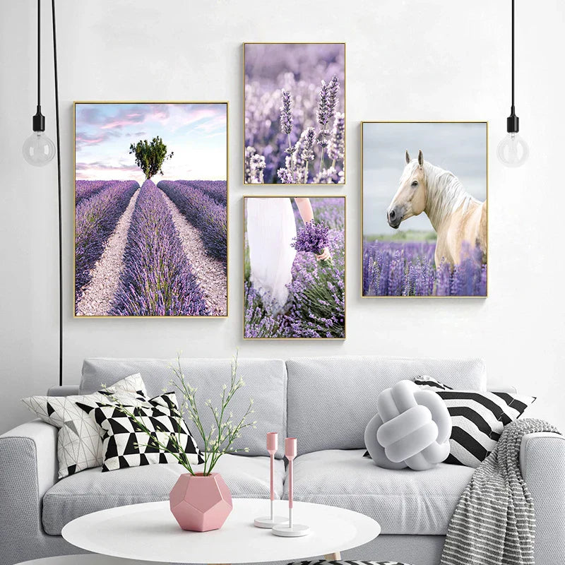Provence Landskap Purpur Lavendel Bilder av rolig vegkunst Fine Art lerretsutskrifter Galleri veggbilder for stue Kunst Dekor | Skanto