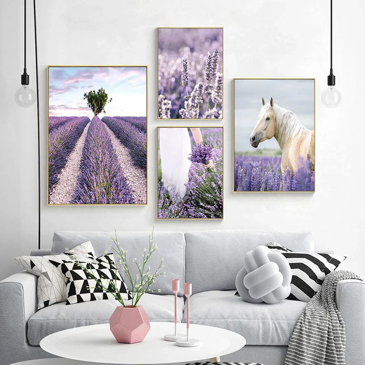 Provence Landskap Purpur Lavendel Bilder av rolig vegkunst Fine Art lerretsutskrifter Galleri veggbilder for stue Kunst Dekor | Skanto