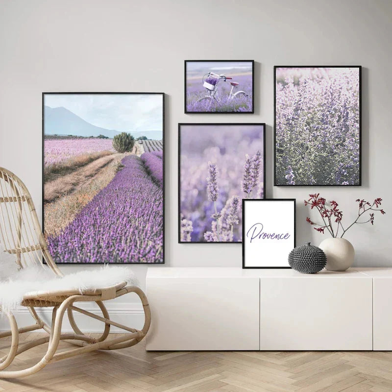 Provence Landskap Purpur Lavendel Bilder av rolig vegkunst Fine Art lerretsutskrifter Galleri veggbilder for stue Kunst Dekor | Skanto