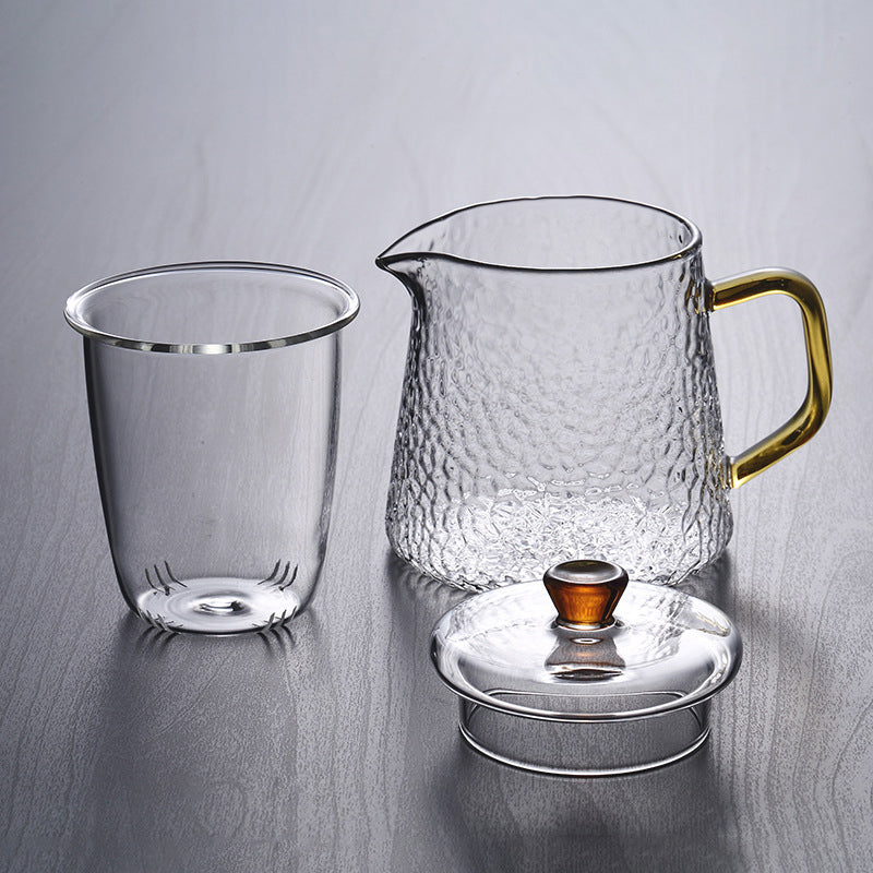 Skanto | Pindefang Glass Teapot with Infuser | Håndlaget varmebestandig tekanne med gyllen håndtak