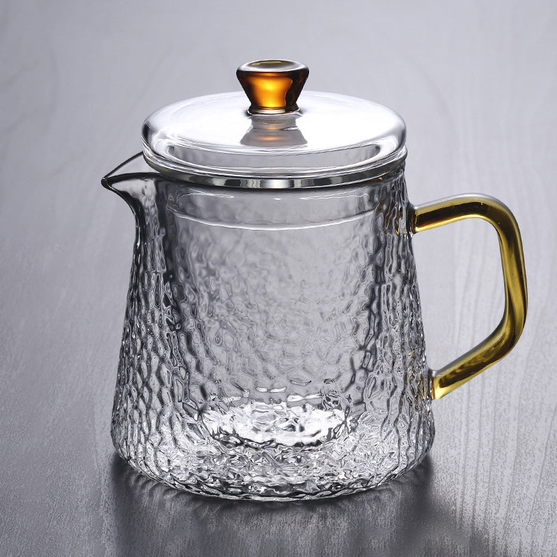 Skanto | Pindefang Glass Teapot with Infuser | Håndlaget varmebestandig tekanne med gyllen håndtak