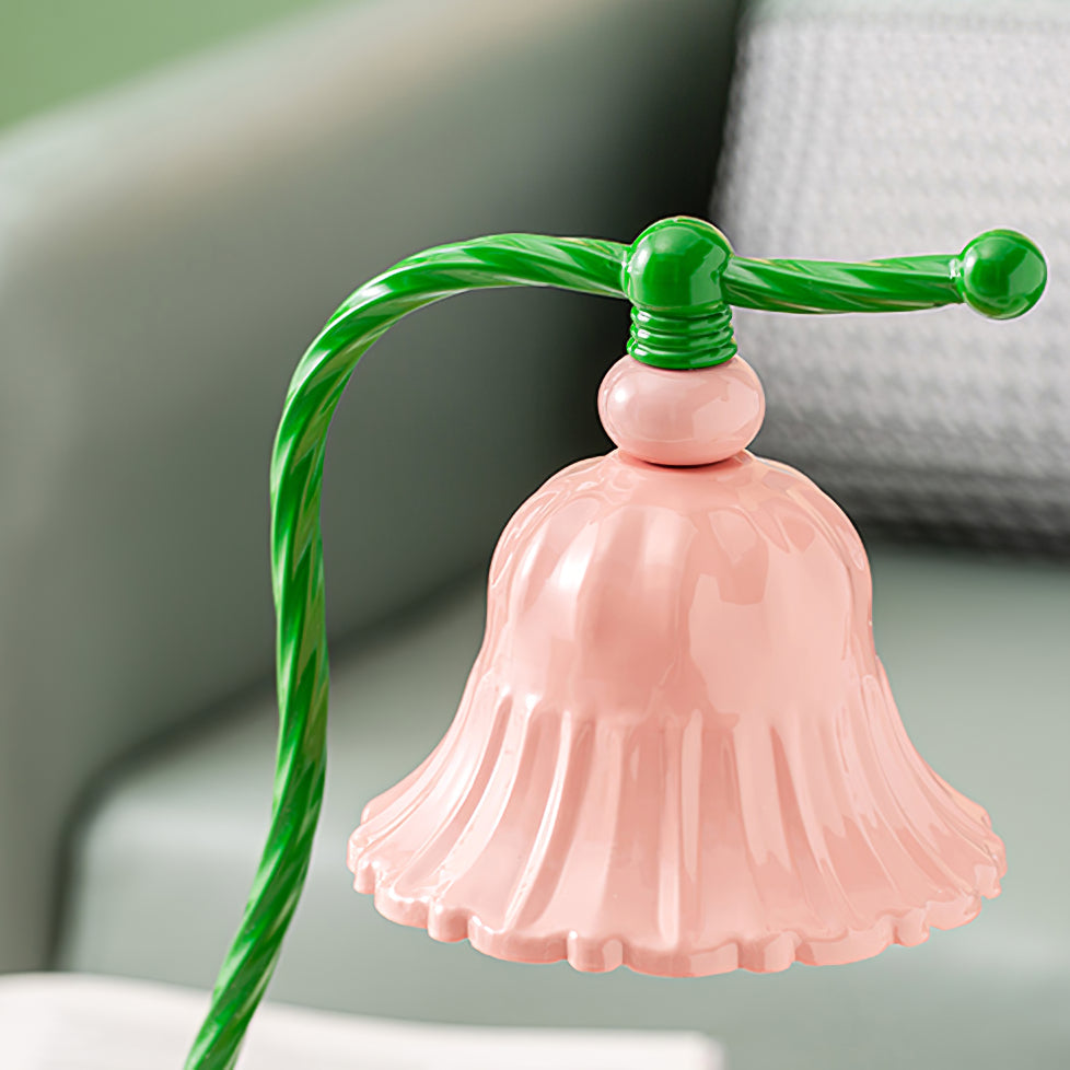 Skanto | BloomAura – Sjarmerende Rosa Glassbordlampe