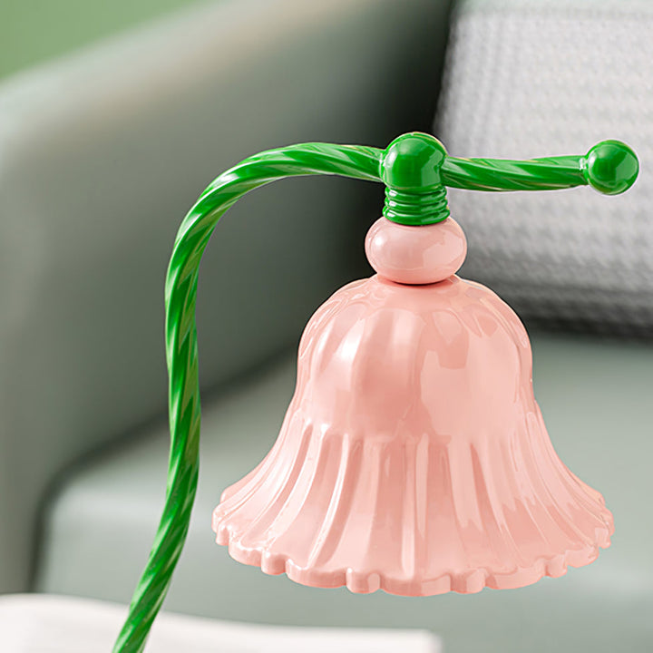Skanto | BloomAura – Sjarmerende Rosa Glassbordlampe