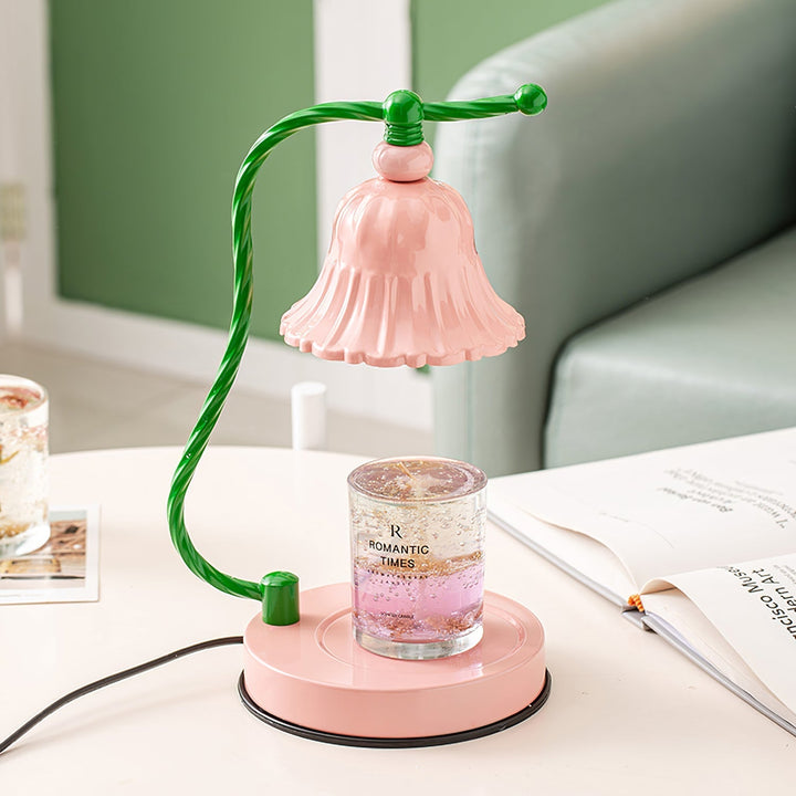 Skanto | BloomAura – Sjarmerende Rosa Glassbordlampe