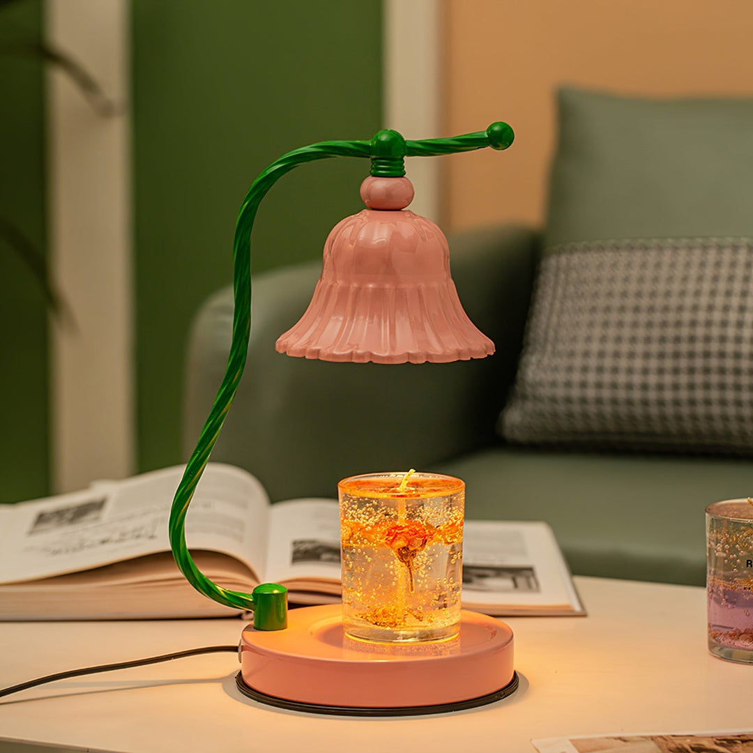 Skanto | BloomAura – Sjarmerende Rosa Glassbordlampe