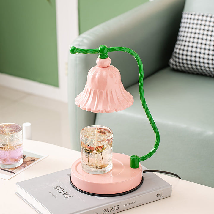 Skanto | BloomAura – Sjarmerende Rosa Glassbordlampe