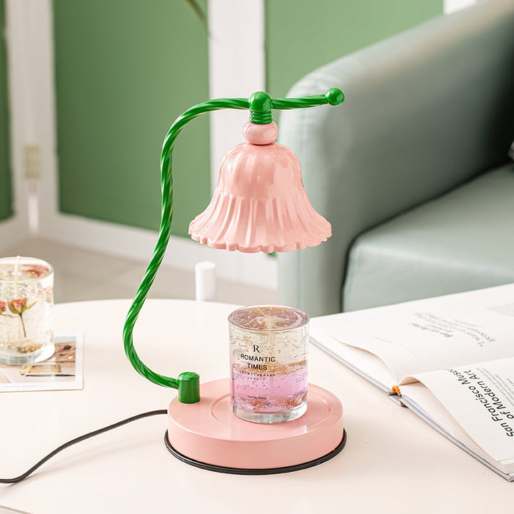Skanto | BloomAura – Sjarmerende Rosa Glassbordlampe