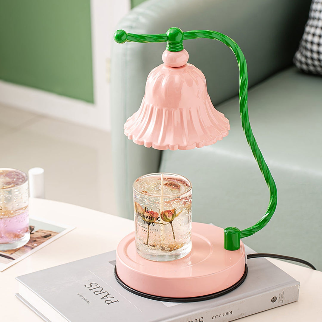 Skanto | BloomAura – Sjarmerende Rosa Glassbordlampe
