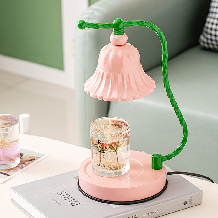 Skanto | BloomAura – Sjarmerende Rosa Glassbordlampe