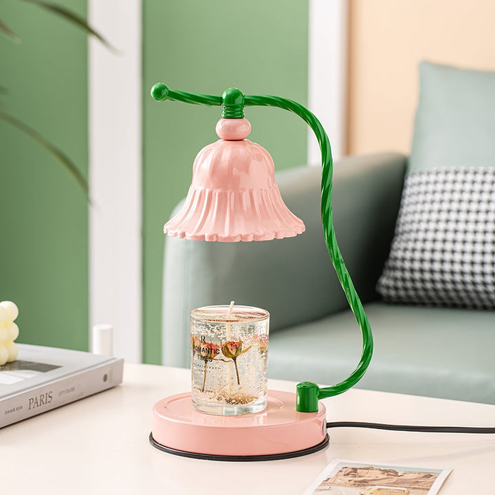 Skanto | BloomAura – Sjarmerende Rosa Glassbordlampe