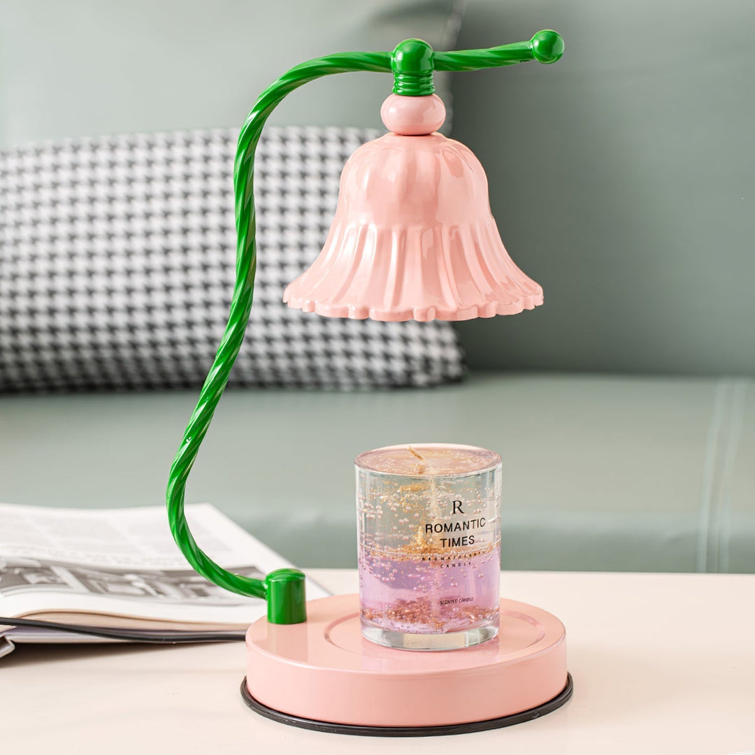 Skanto | BloomAura – Sjarmerende Rosa Glassbordlampe