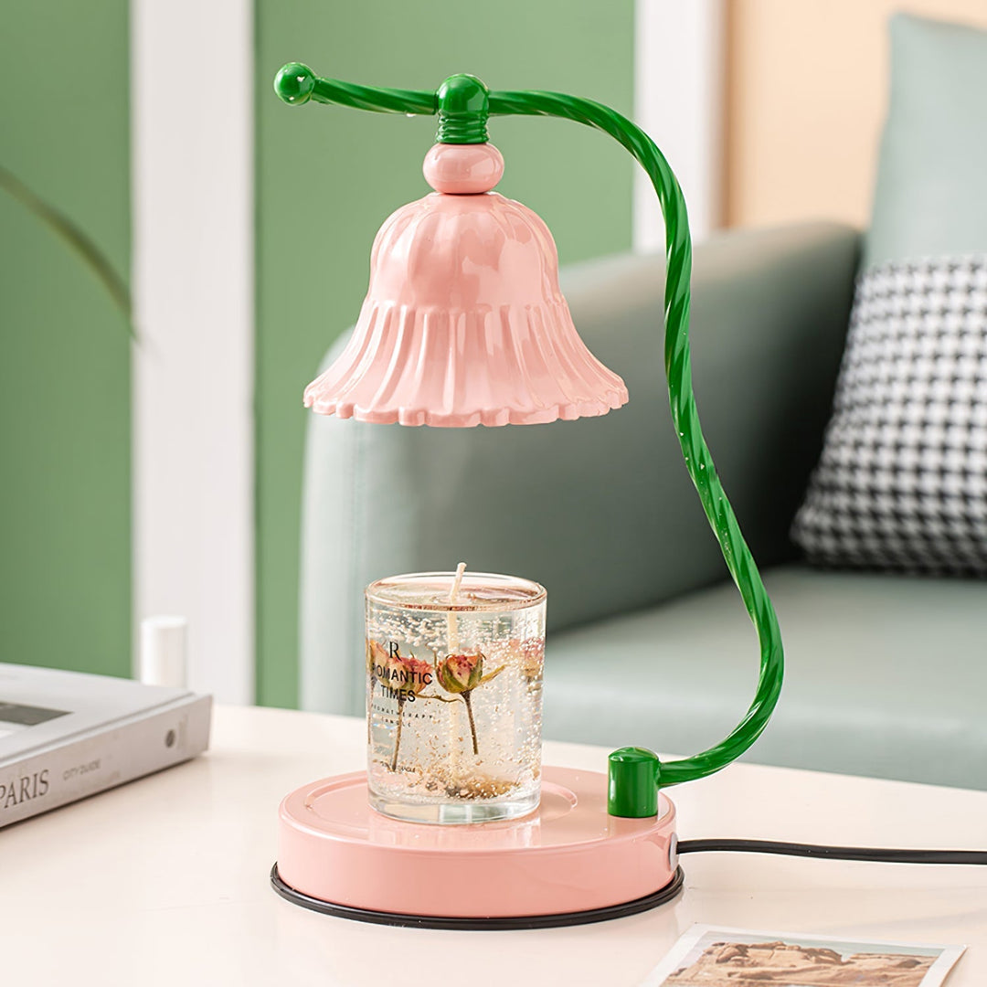 Skanto | BloomAura – Sjarmerende Rosa Glassbordlampe