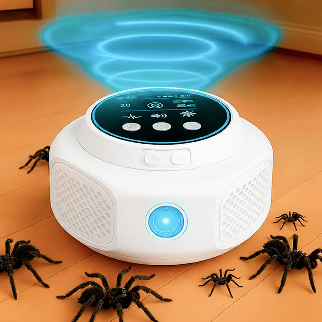 Skanto | Plug-In Ultralyd Edderkopp Repeller | Kjemikaliefri. Sikker & Stille for Hjemmet Dekning