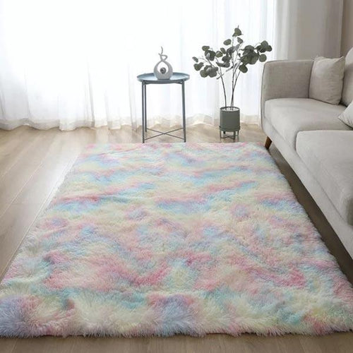 Plush Rainbow Fargerik Pelsteppe | Skanto