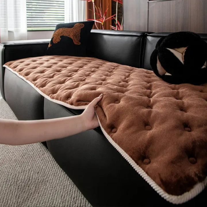 Skanto | Plysj Knappryddet Sofa Deksel