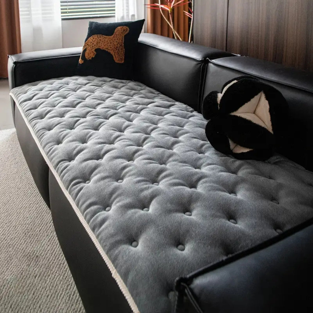 Skanto | Plysj Knappryddet Sofa Deksel