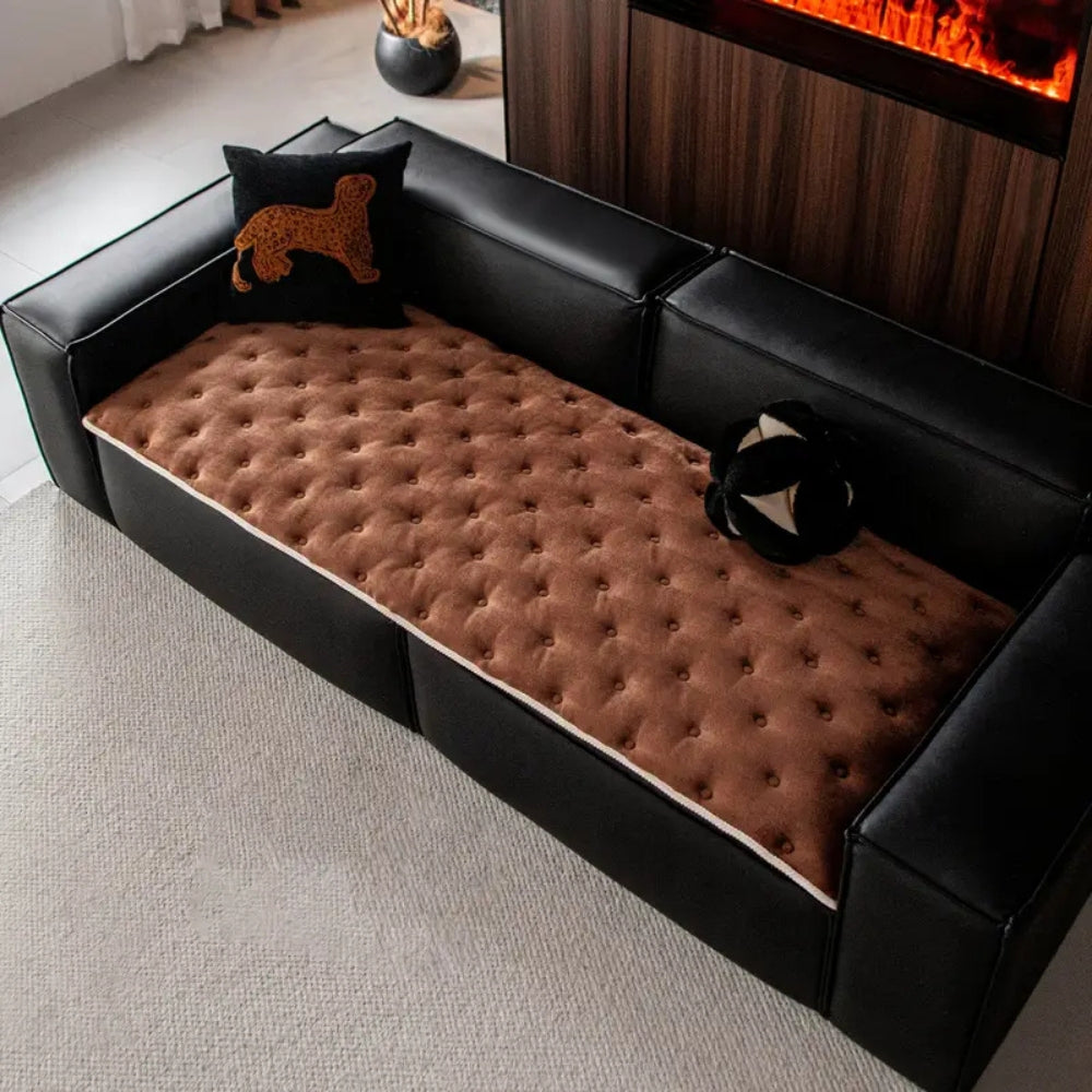 Skanto | Plysj Knappryddet Sofa Deksel