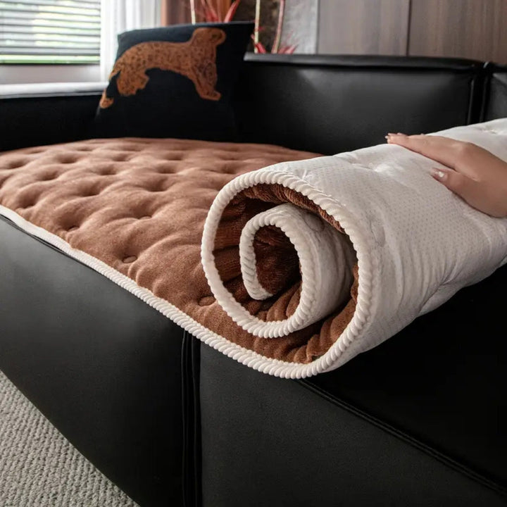 Skanto | Plysj Knappryddet Sofa Deksel