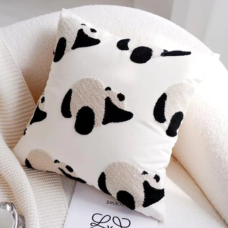 Plush broderte nordisk putetrekk moderne enkelt vevd søtt dyredesign kastet puteomslag for 45x45cm sofa pute | Skanto
