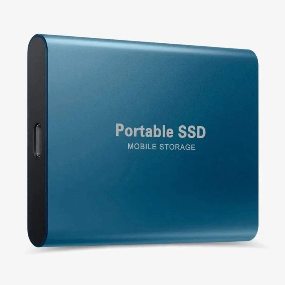 Tragbar ekstern SSD med USB-C-Anschluss, festet aluminiumshus