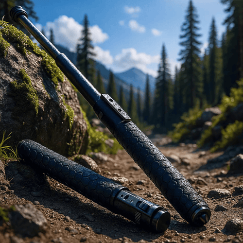 Verstellbarer Wanderstock fra legiertem Stahl mit rutschfestem Griff, leicht og kompakt for Outdoor-Aktivitäten, Trekking og Reisen