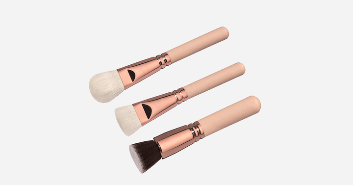 Skanto | Princess Makeup Brush Set with 8 Pieces in Rose Gold and Beige Handles - Får deg til å se ut og føle deg som en prinsesse!