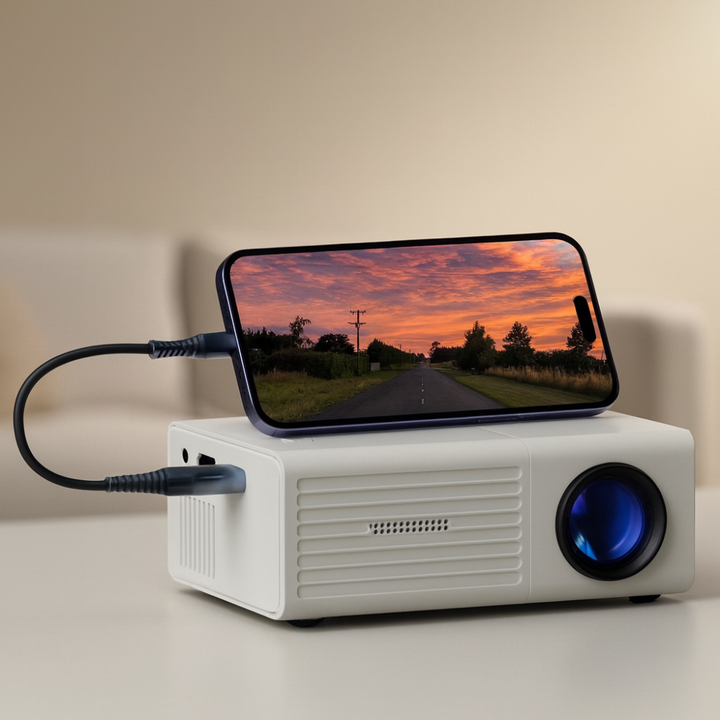 Skanto | Projektor Bærbar Mini HD LED Hjemmekino Utendørs 3000 Lumen