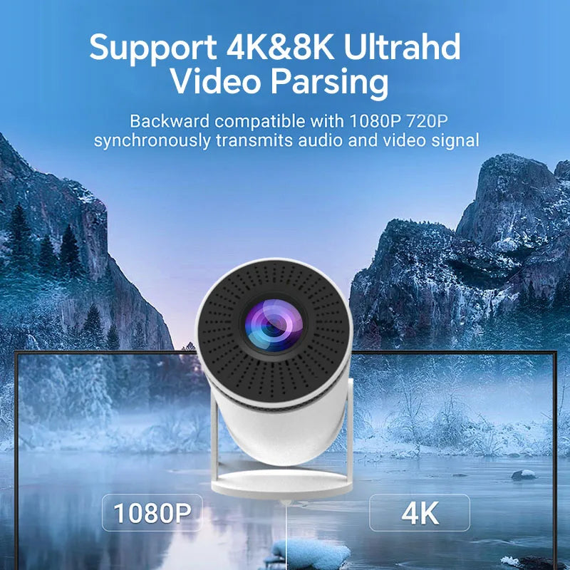 VisionCast 130X – Bærbar Mini Projektor med Android 12 og 130 Tommer Prosjektering | Skanto