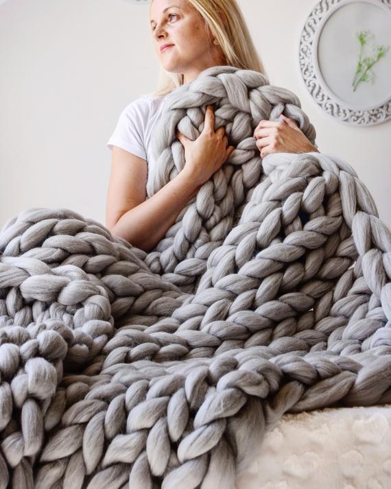 Skanto | Koselig Strikket Teppe 80x100 cm og 100x120 cm – Stilfullt Hjemmeaccessoire for Høst og Vinter