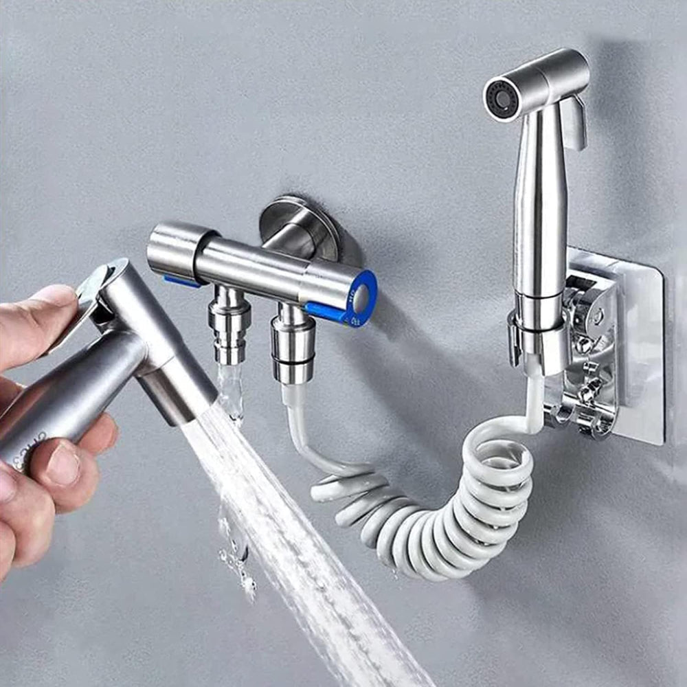 Skanto | PureMist Håndholdt Bidet Sprayer med Justerbart Vannflow – Rustfritt Stål Hygienekit