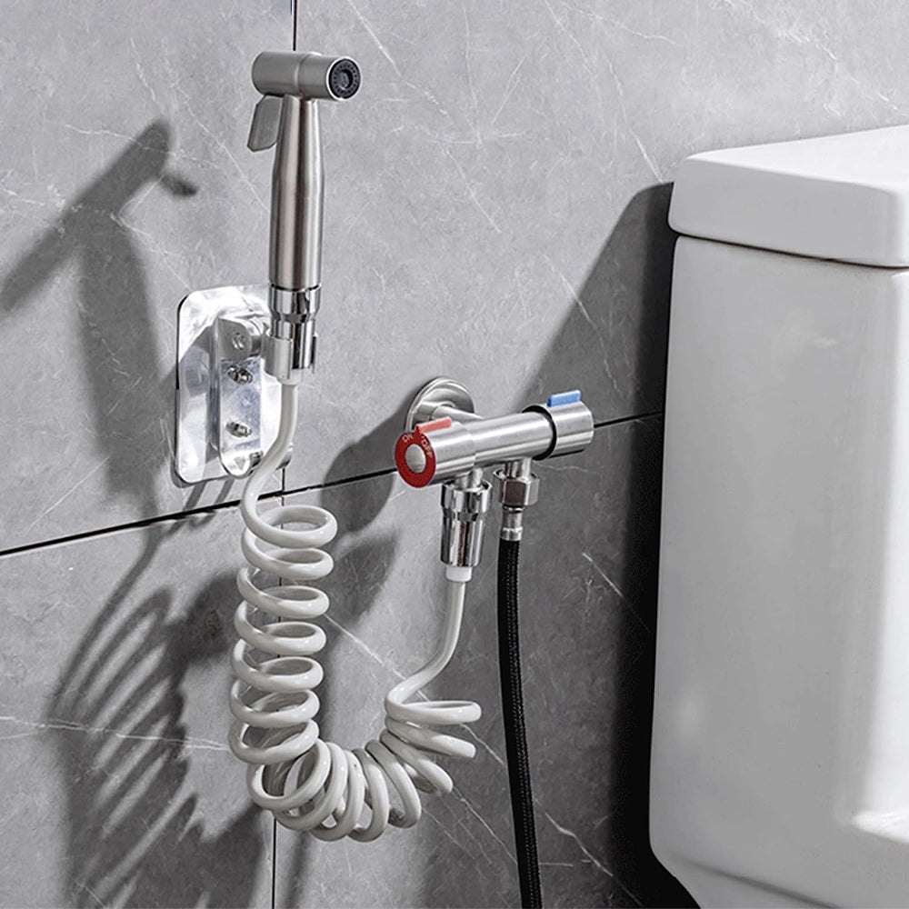 Skanto | PureMist Håndholdt Bidet Sprayer med Justerbart Vannflow – Rustfritt Stål Hygienekit