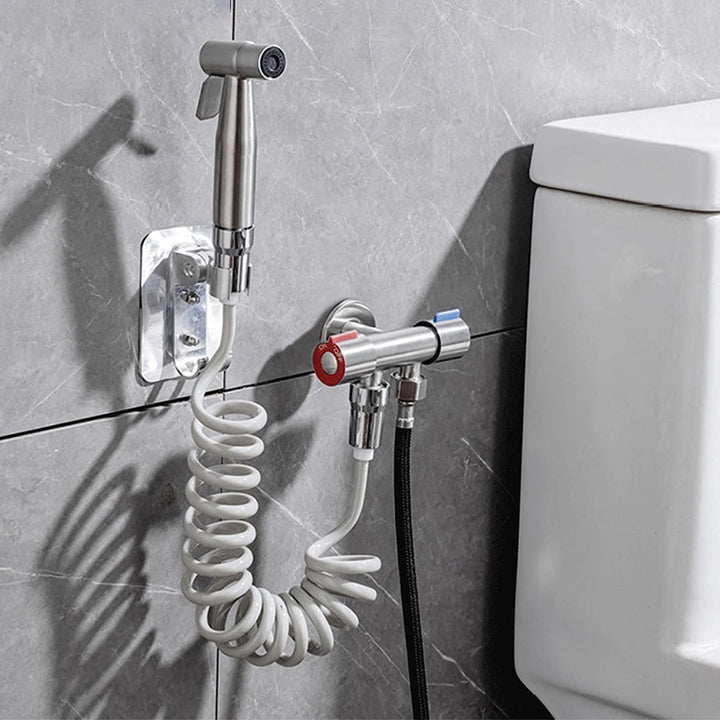 Skanto | PureMist Håndholdt Bidet Sprayer med Justerbart Vannflow – Rustfritt Stål Hygienekit