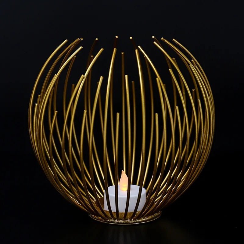 OrbGlo - Metallisk Eleganse - Ball Tealight Holder - Chic Atmosfære | Skanto