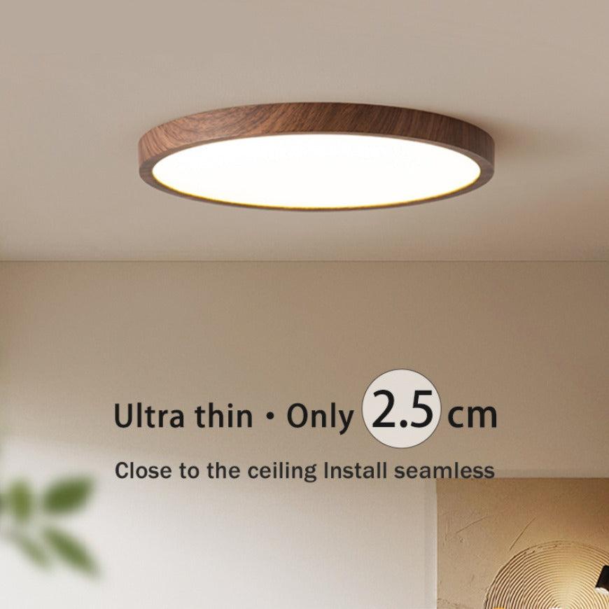 Skanto | Moderne Sirkulær Taklampe med Justerbart LED-belysning i Varm Valnøttfarge for Stue og Soverom