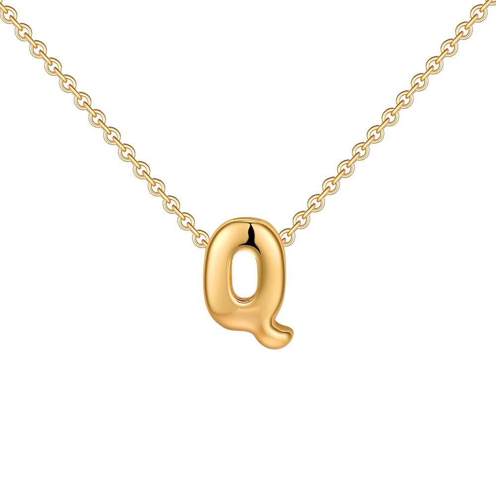 Skanto | Dainty Bubble Letter Initial Necklace