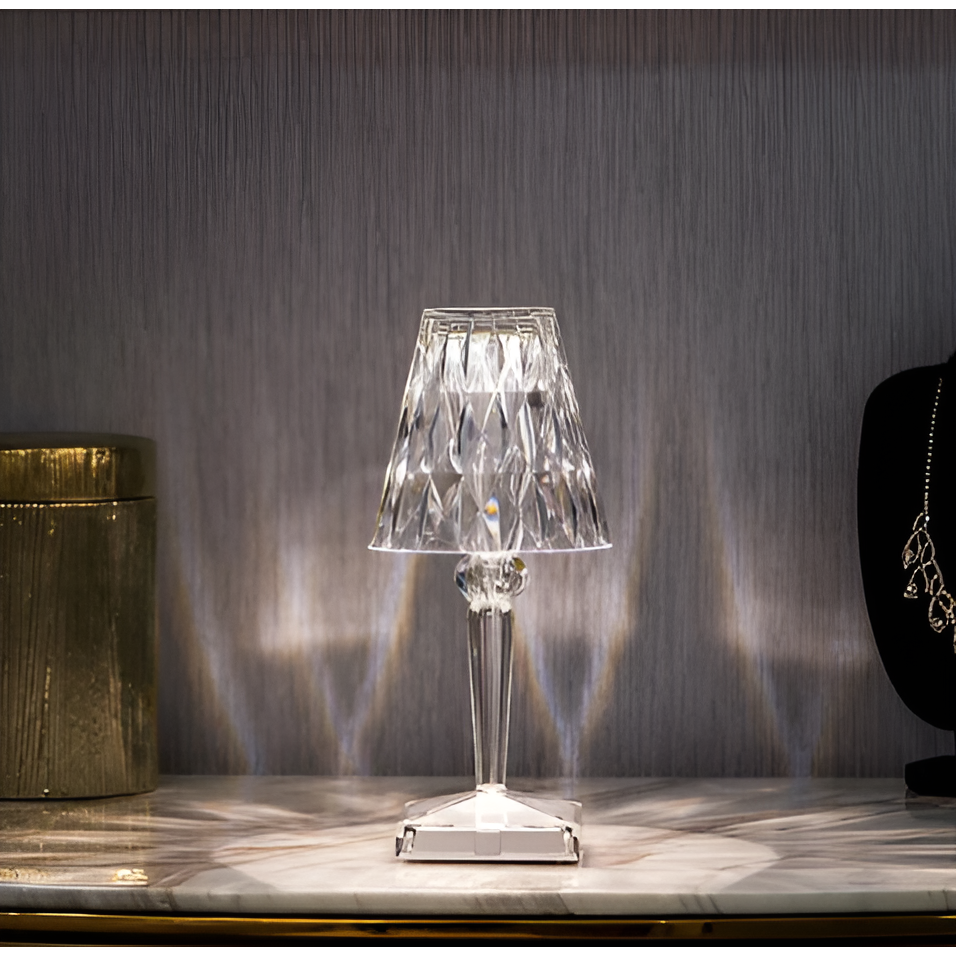 Diamond Glow – Trådløs USB-nattlampe med krystallglans