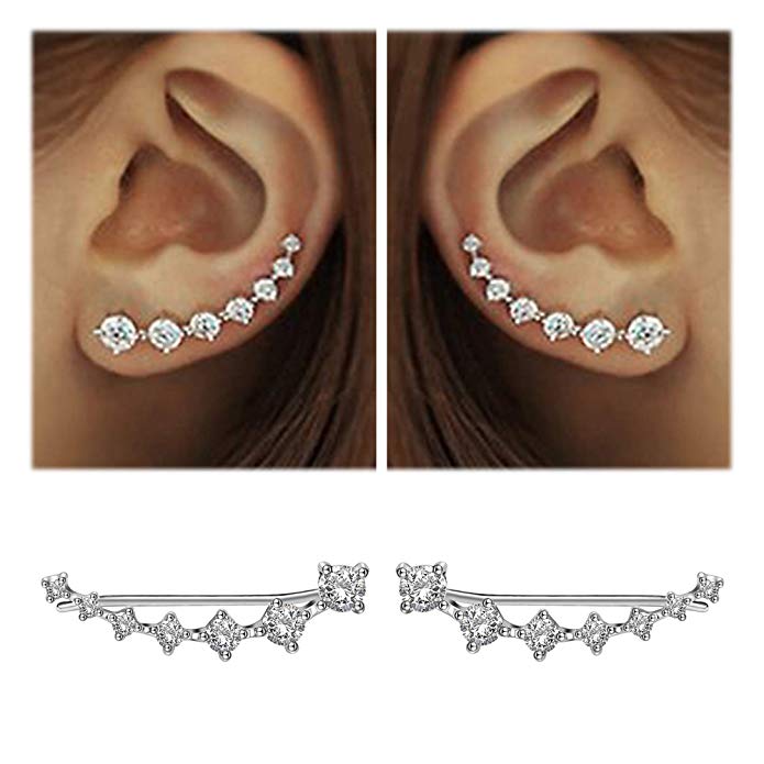 Skanto | Glamour | Skinnende Zirkon 925 Sterling Sølvørering