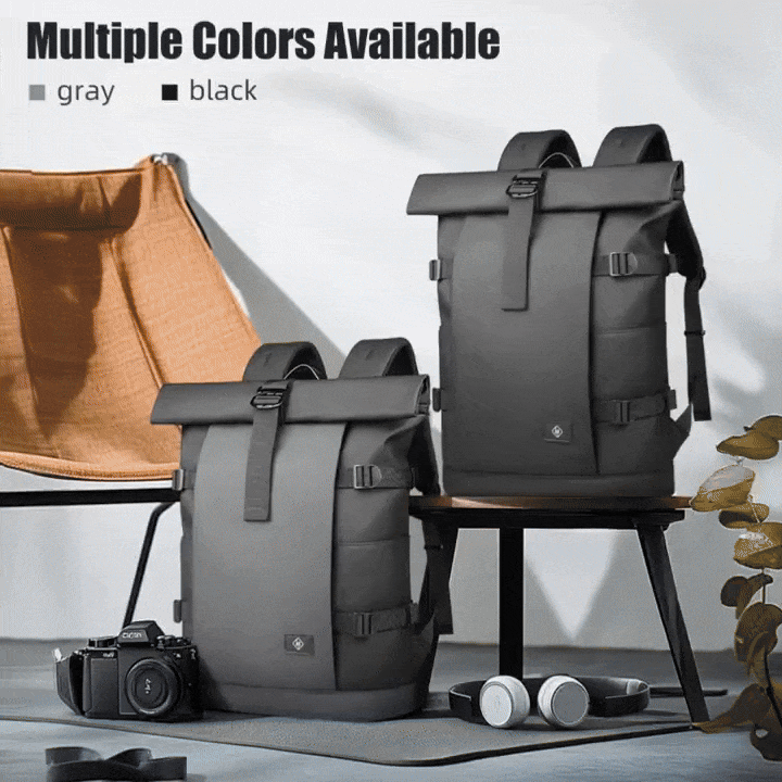 Skanto | ROLLTRAIL Rolltop Ryggsekk – Utvidbar 17" Bæreveske for Laptop, Vanntett, Tyverisikret, Utendørs og Reise-Klar