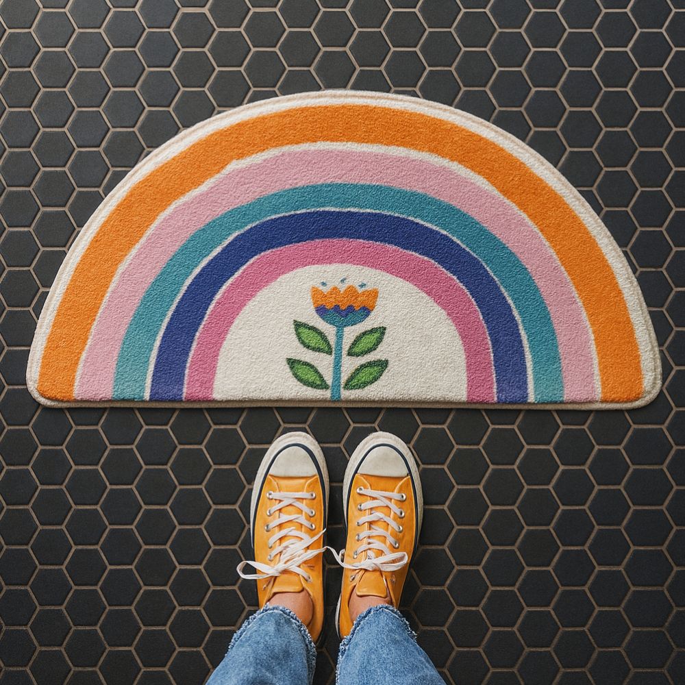 Skanto | Rainbow Glow Halvmåne Badematte