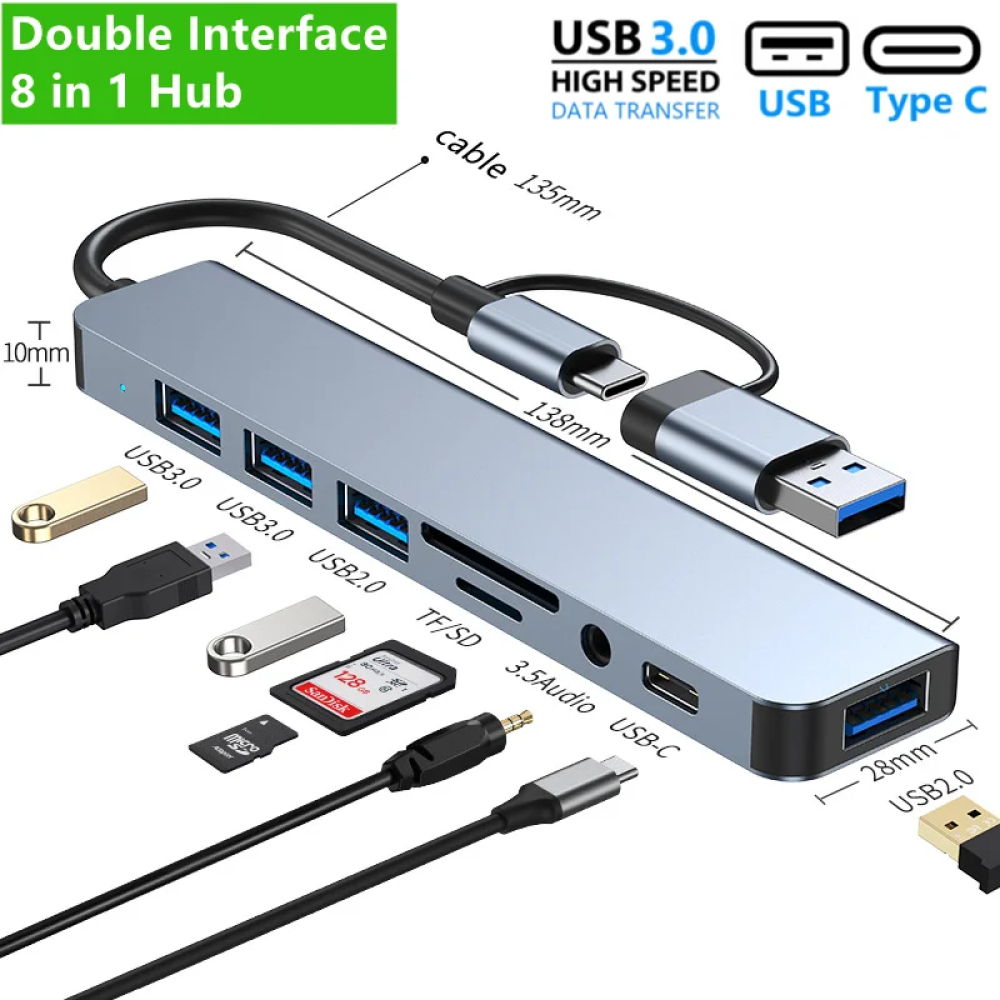 Skanto | Usb til Usb C-adapterkonverter Usb C til Usb