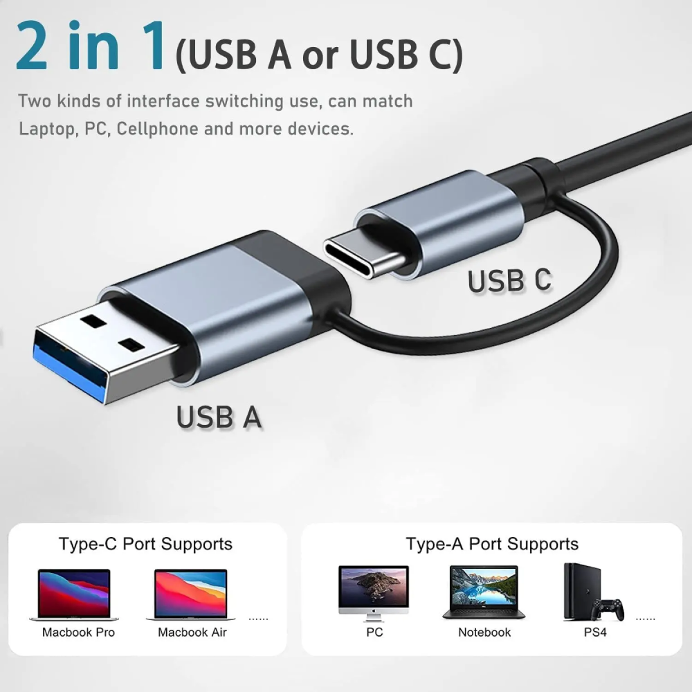 Skanto | Usb til Usb C-adapterkonverter Usb C til Usb