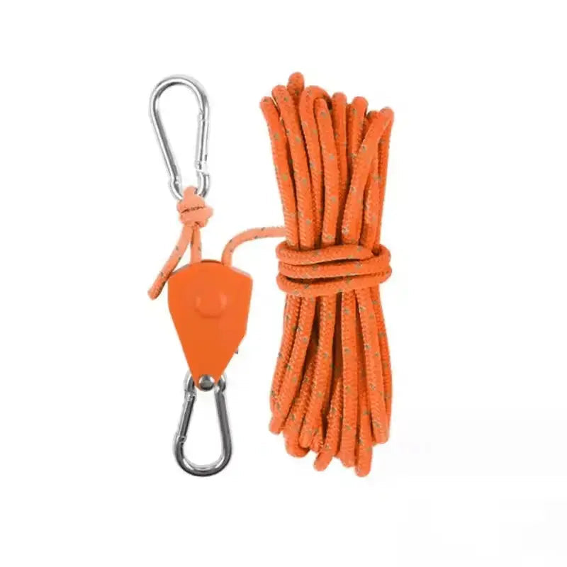 Reflective Outdoor Rope Set – with Carabiner, Hook, and Tensioner for – Skanto
