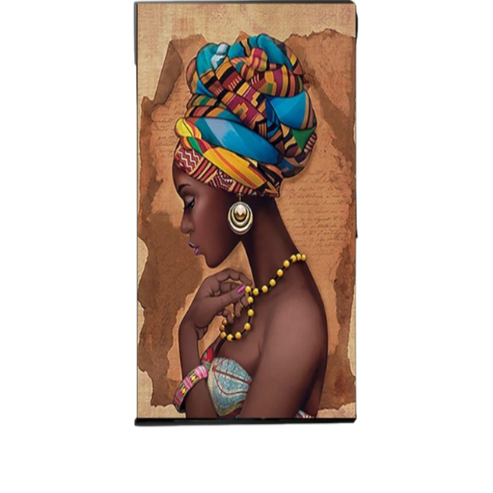 Afrikansk svart kvinne - lerrets veggkunstmaleri | Skanto