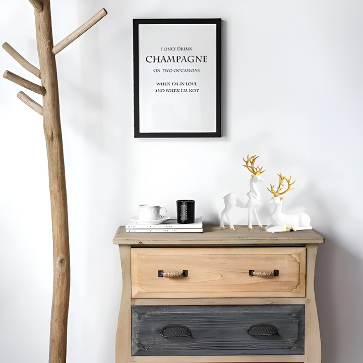Skanto | Geometrisk Rein Figur Sett – Moderne 2-delt Harpiks Dekorasjon