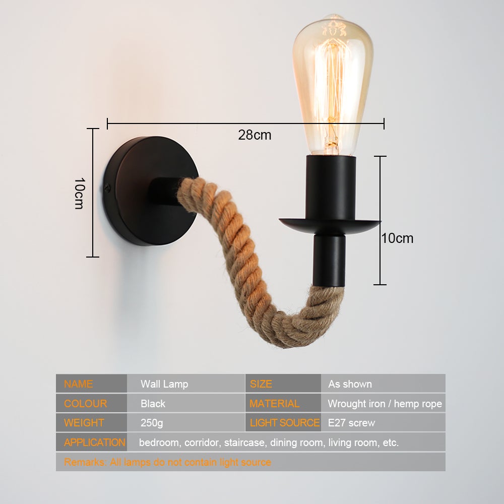 Skanto | Retro Hamp Tau Industriloft Vegglampe
