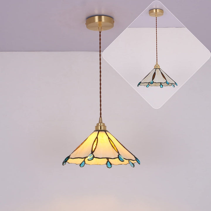 Retro Glassmaleri Tiffany Kjegle Pendellampe | Skanto